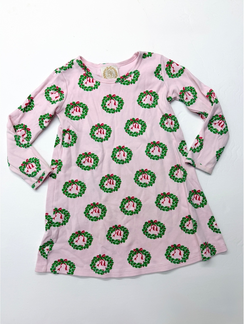 TBBC The Beaufort Bonnet Company Deck the Halls Pink Wreath Polly Play Dress
